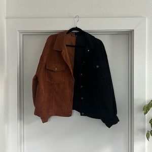 Shein curve corduroy black and brown jacket  2xl